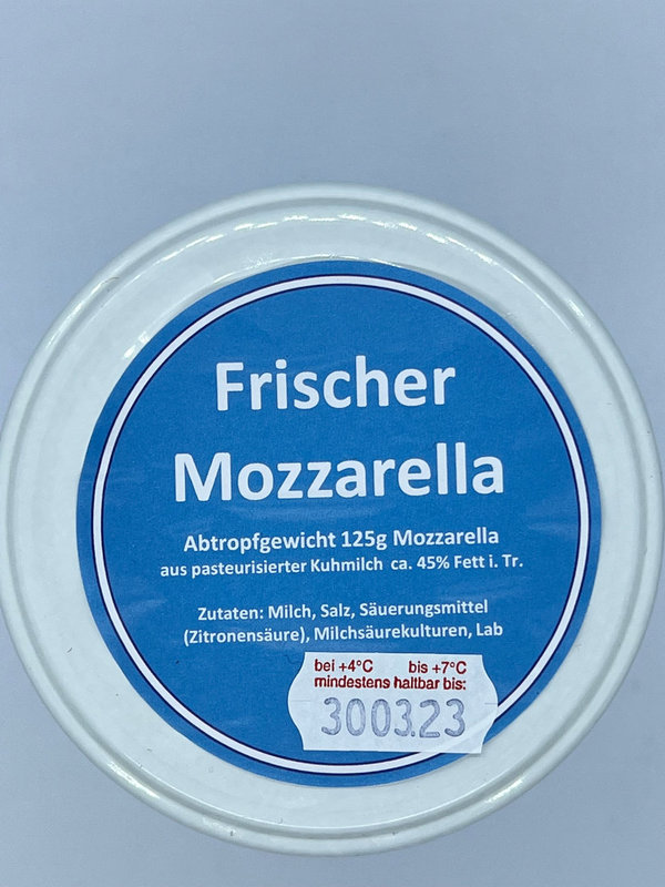 Mozzarella 125g im Glas